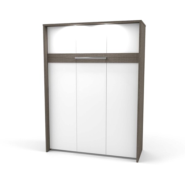Cielo 60W 59W Full Murphy Bed, Bark Grey & White